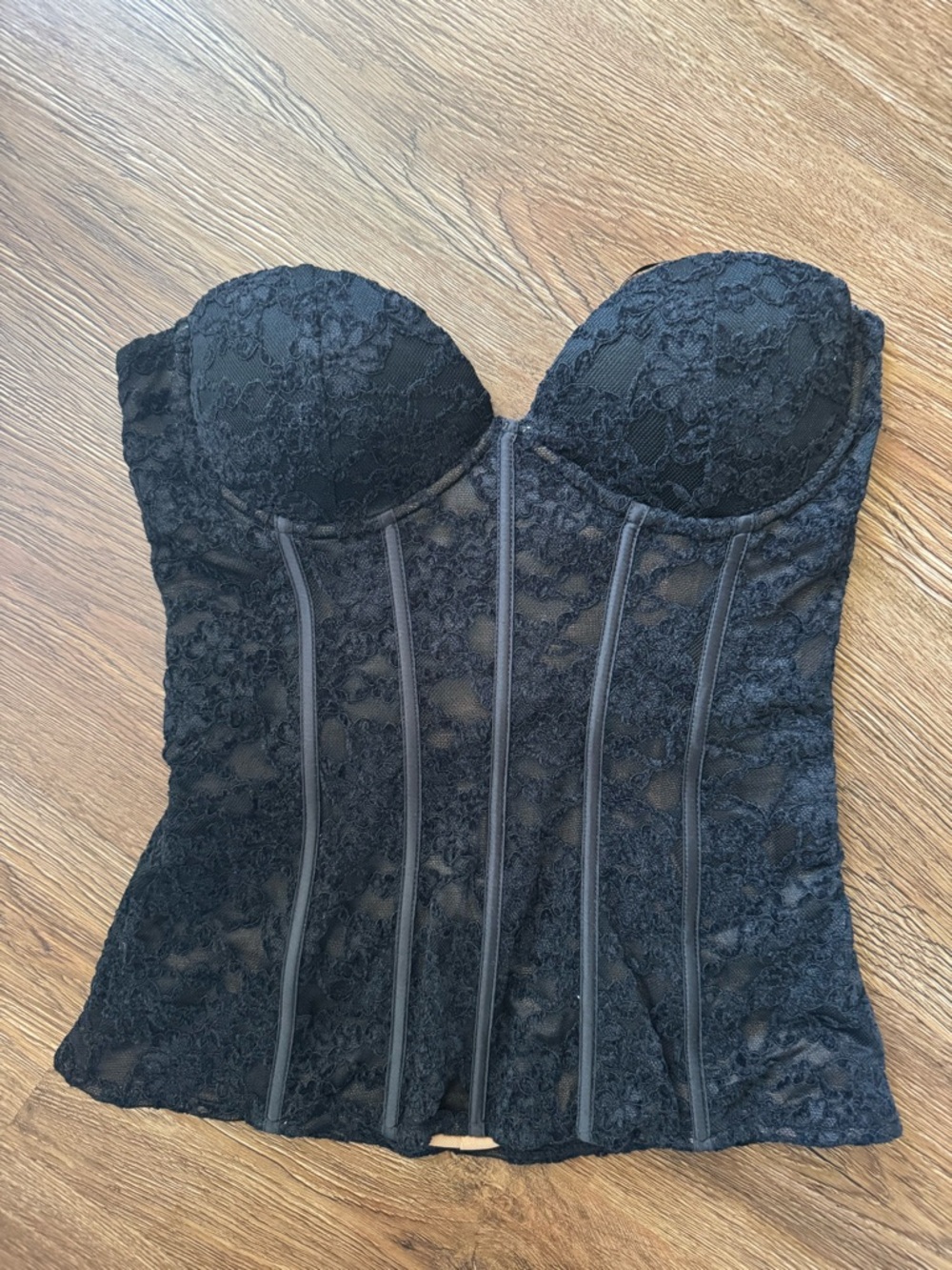 Zara Black Lace Bustier Top